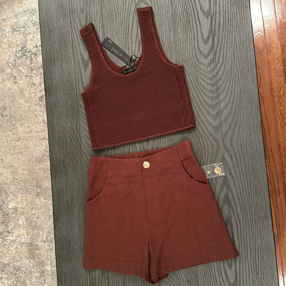 House of Harlow Crop Top & Short Set - New - Picture 1 of 12